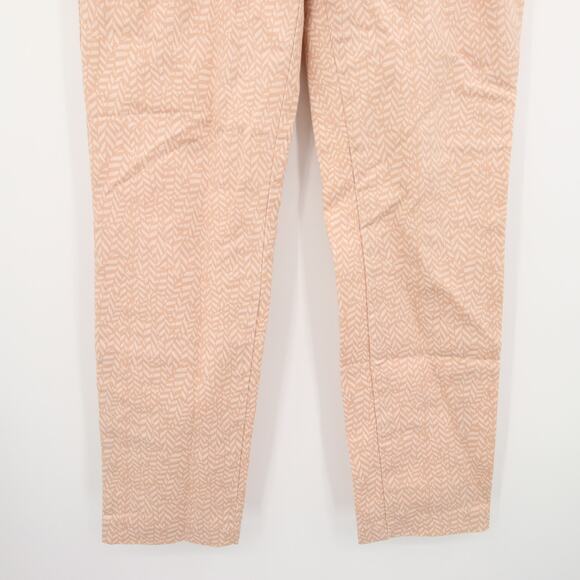 Kenar Pants Beige Cream Geometric Pattern Trousers Straight Leg Ankle Mid Rise 4 - Picture 3 of 10